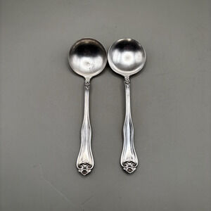 Lot of 2 1881 Rogers A1 Silverplated Soup Spoons 982
